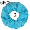 6pcs/lot Candy Color Scrunchies Elastic Hair Band Women Girls Ponytail Holder Rubber Accessories Waffle fabric