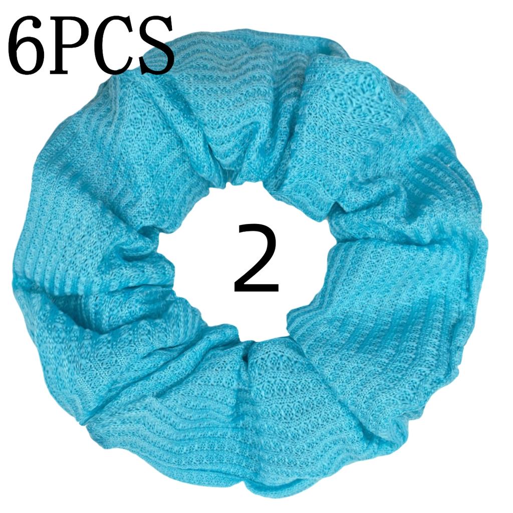 6pcs/lot Candy Color Scrunchies Elastic Hair Band Women Girls Ponytail Holder Rubber Accessories Waffle fabric
