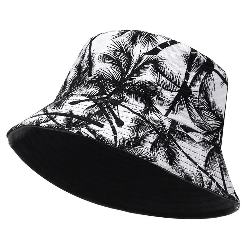 Fresh Latest Brand New Sunscreen Hat Travel Outdoor Fisherman Bucket Panama Print Leaf Neutral Gender Women  Men For Hats Caps
