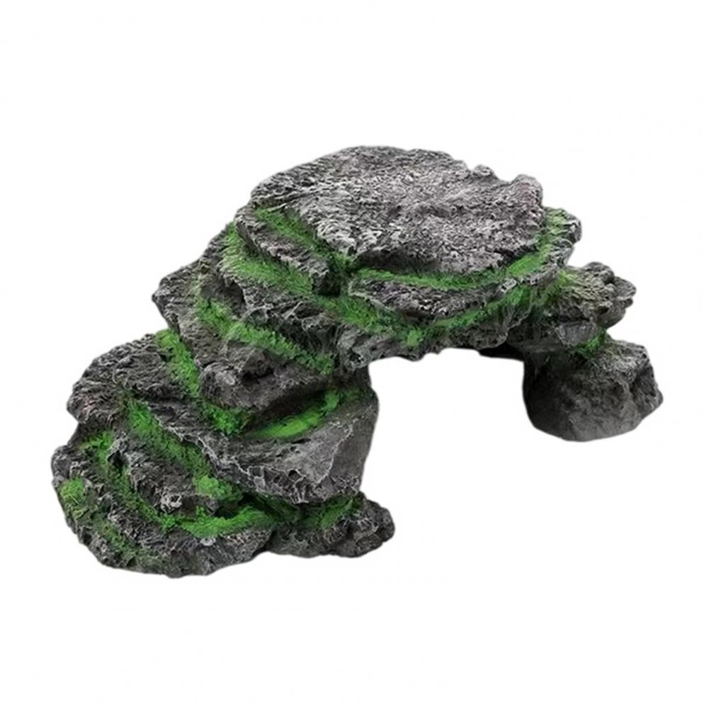 Lightweight Fish Tank Cave Turtle Basking Platform Artificial Rock Dock Baby Tortoise Climbing Ramp for Terrarium for Shrimp