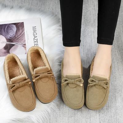 Fashion Women's Warm Snow Boots 2024 Winter New Fashion Casual Loafers Plush Anti Cold Outdoor Butterfly Knot Women's Cotton Shoes