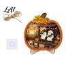Cool Patterned Ornaments Halloween Door Sign Glowing Ghost Hanging Decor Wooden LED Window Reusable Party Supplies Ornament for Party Spooky
