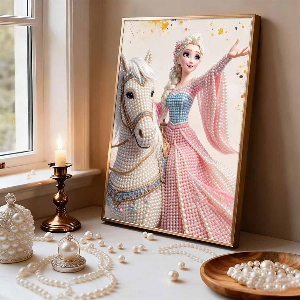 Disney Pearl Painting Elsa DIY Pearl Artwork This Is A Handmade Gift That Can Be Used for Wall Decoration Suitable for Home and Office Environments