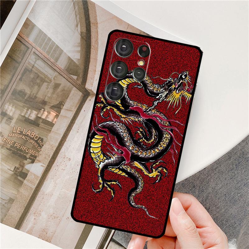 Chinese Dragon Phone Case For Samsung Galaxy S25 Ultra S9 S10 S20 FE S21 S22 S23 Plus S24 Ultra Full Cover