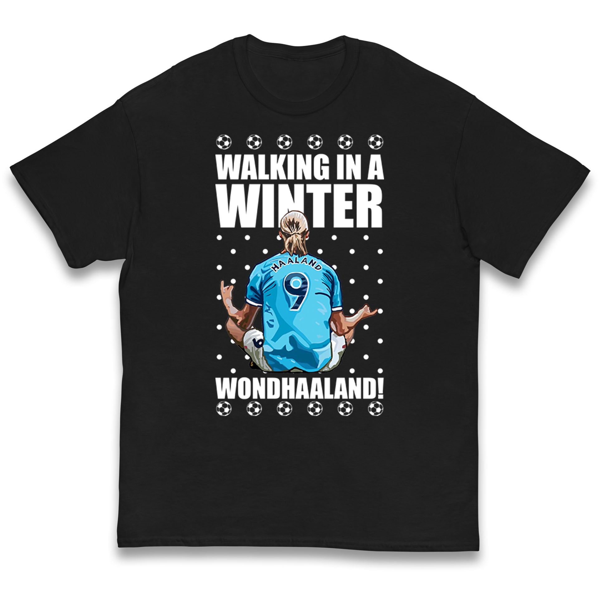Erling Haaland Christmas Football Kids T Shirt Man City Top 110