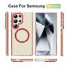 For Samsung Galaxy S25 Phone Case, Skin Sensitive Magnetic Suction Anti Fingerprint Four Corner Airbag Phone Case
