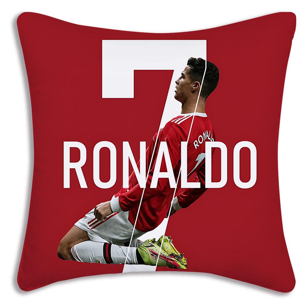 Povlaky na polštáře Kreslené Dekorativní na pohovku Domácí Oboustranný tisk Krátký plyš Roztomilý polštář Fotbalová hvězda C Ronaldo Číslo 7 Povlak