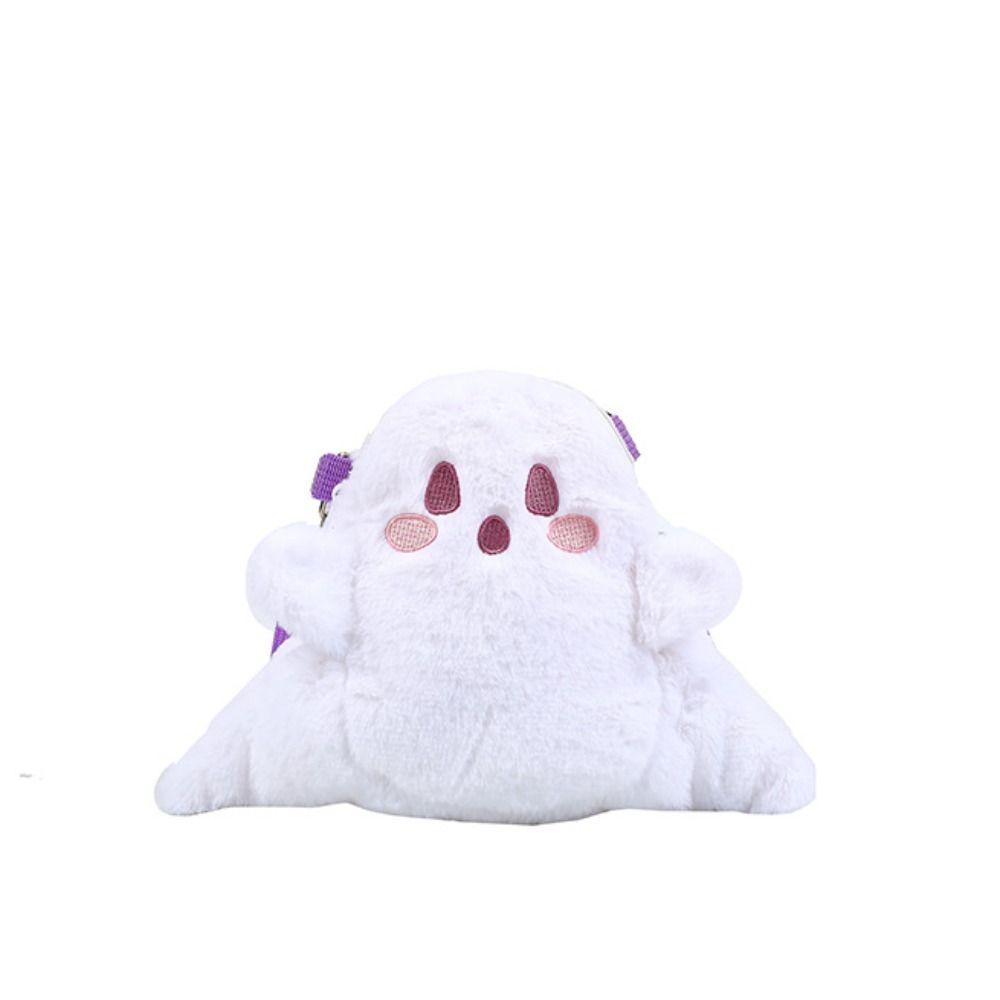 

Cartoon Ghost Plush Backpack Large Capacity Crossbody Bag Cute Doll Stuffed Plush Bag Outdoor Crossbody Bag