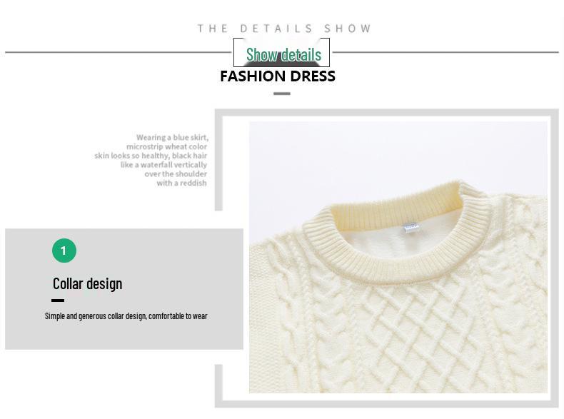 Autumn/Winter Men's Plus Velvet Knit Sweater - Casual Couple Style Pullover