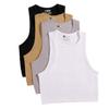 O-Ausschnitt Einfarbiges Crop-Top Damen Einfarbige Basic-T-Shirts Weste Nahtlos Streetwear Elastisches Gestrick Ärmellos Lässige Tanktops Damen