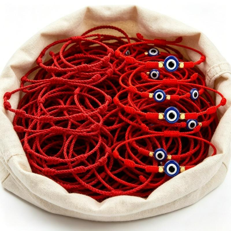 12pcs Lovers Lucky Red Black String Bracelets for Lovers Protection Amulet Friendship Braid Rope Wristband Jewelry Bracelet Gift