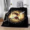 Coperta stampata L-Il Signore degli Anelli Coperte Calde in Flanella Morbida e Confortevole Coperta per Casa Viaggio fodere per letto Regalo di Compleanno