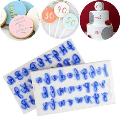 Forma na razítko Abeceda Horní Malá písmena Zábavná písma Číslo Písmeno Sada forem na pečení pro Cookie Fondant Nástroj na zdobení dortů