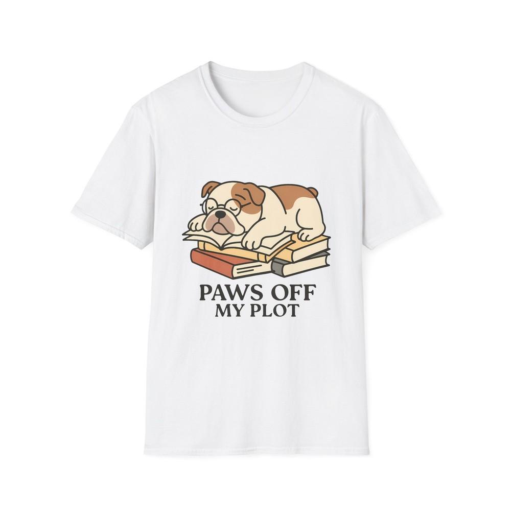 

Unisex Softstyle T-Shirt Bulldog Sleeping Books Glasses Humor S