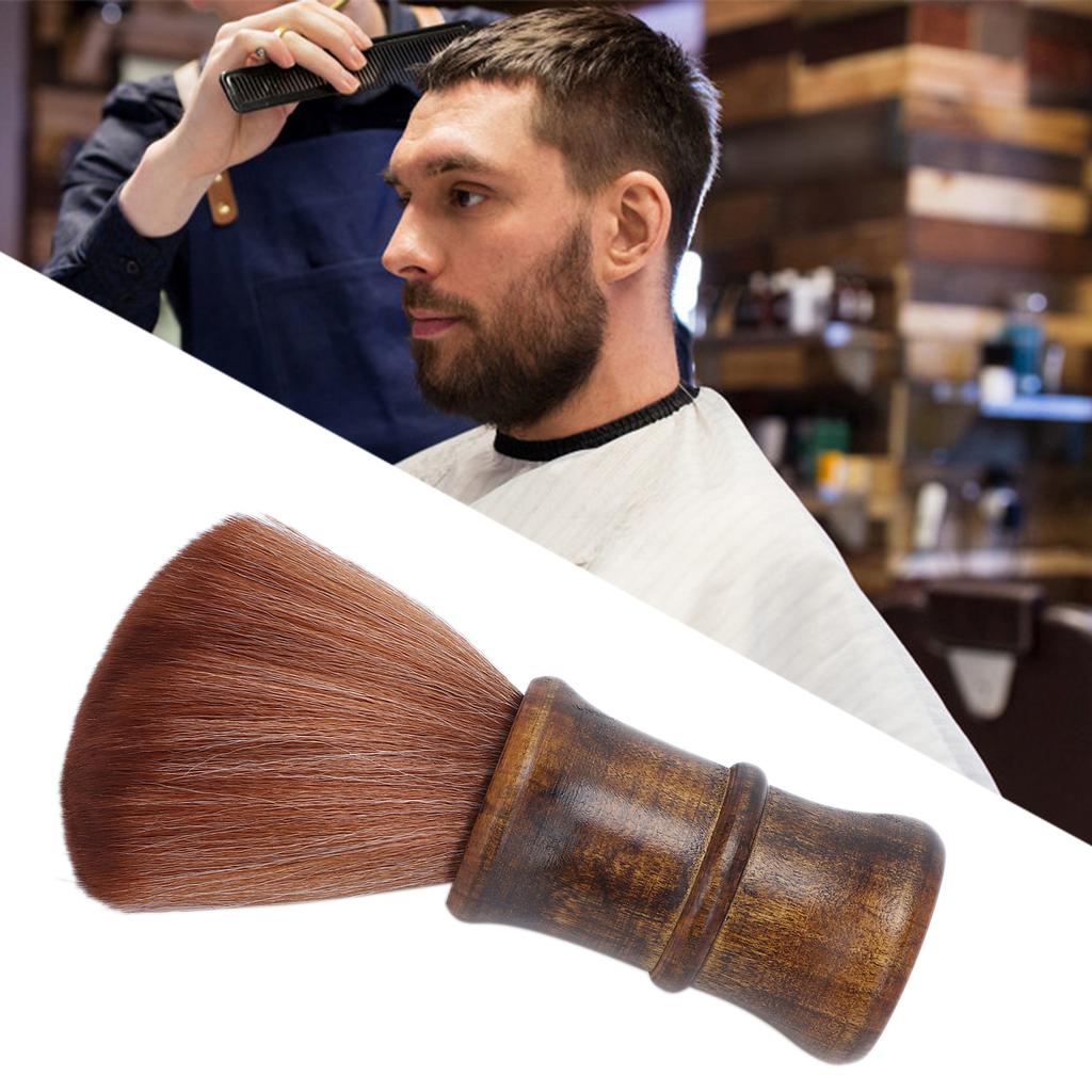 Professional Neck Duster Brush Haircut Neck Hair Removal Brush Wooden Handle Neck Brush