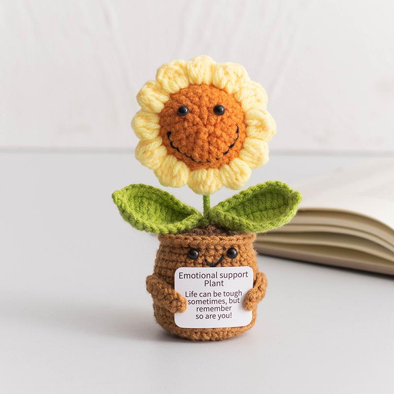 33 Styles Crochet potted tabletop Words of encouragement forget-me-not crochet orange convolia heart-warming ornament