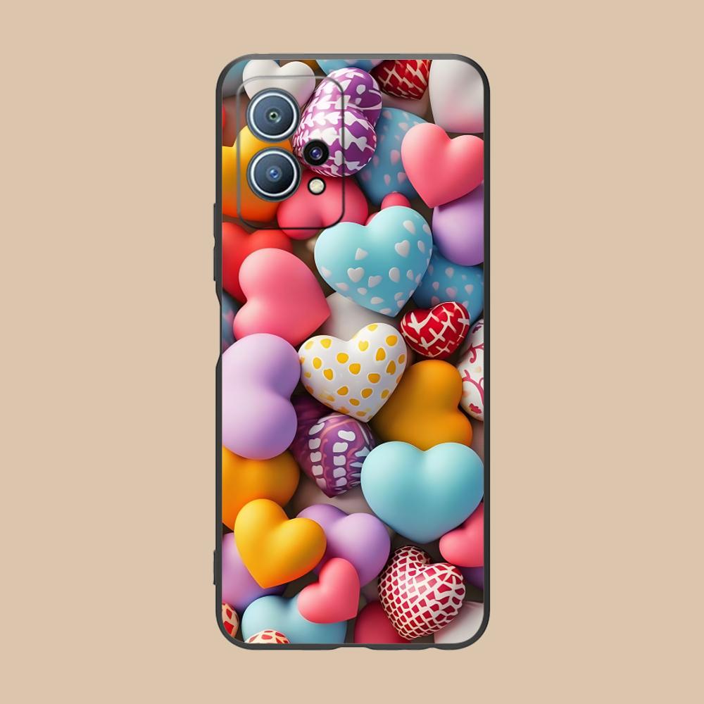 Y2K Glowing Hearts Mobile Phone Case for Huawei P60 P50 P40 P30 P20 P10 P9 P8 Pro Lite Plus Colorful Printing Cover Pretty Cover