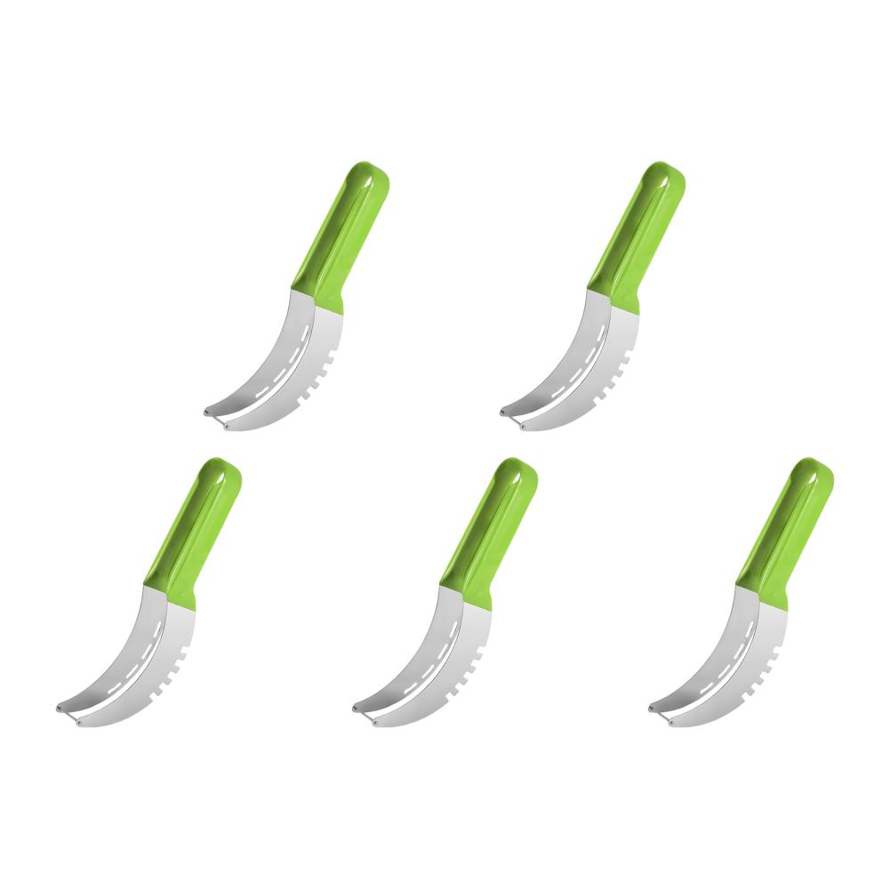 1-5pc Stainless Watermelon Slicer Cutter Non-Slip Handle Melon Fruit Slicer Digger Tool Kitchen Gadgets for Pineapple Cantaloupe