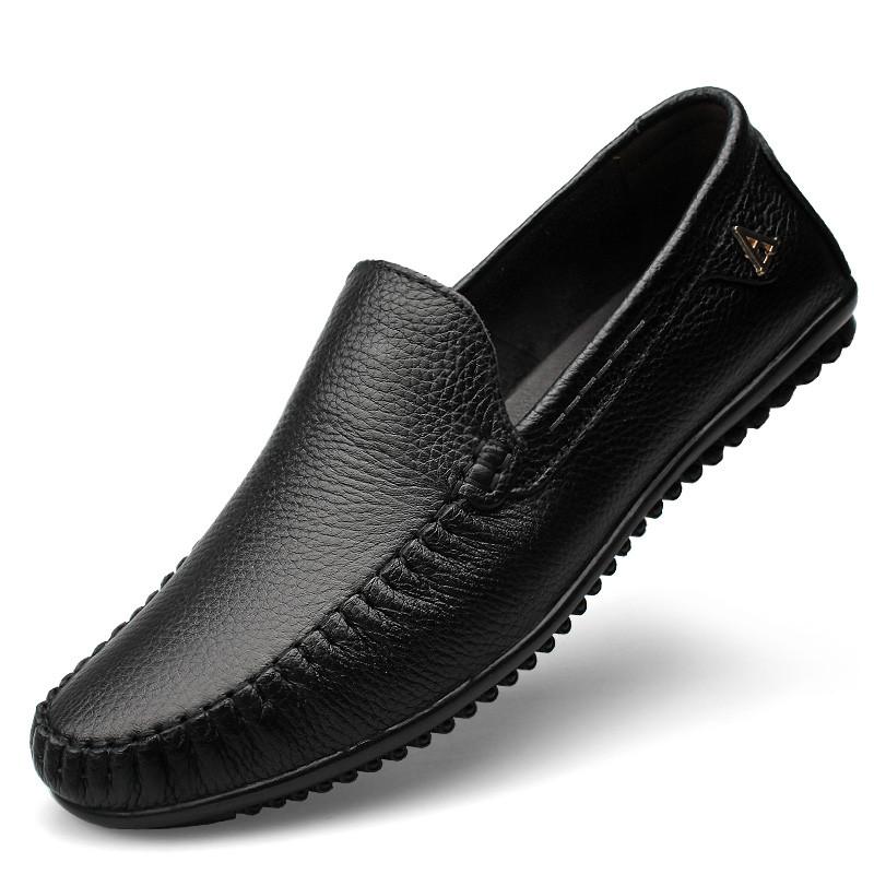 2025 Plus Size 46 47 Cow Genuine Leather Loafers Men Casual Shoes Designer Man Moccasins Mens Driving Shoes Slip On Flats Loafer