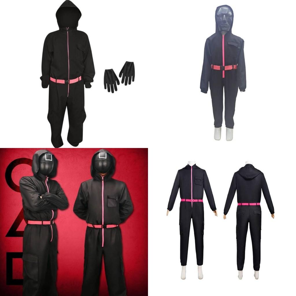 Squid Game Popular Movie Halloween Costume For Kids With Cotton Blend Fabric Cosplay Suit