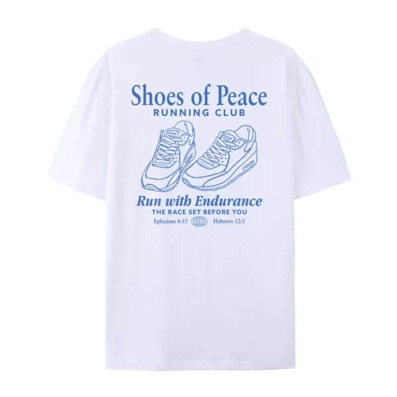 

Women Shoes of Peace T Shirt Retro Bible Verse Tshirt Jesus Faith Fashion Streetwear Graphic Tees Unisex Christian Clothes Gifts S