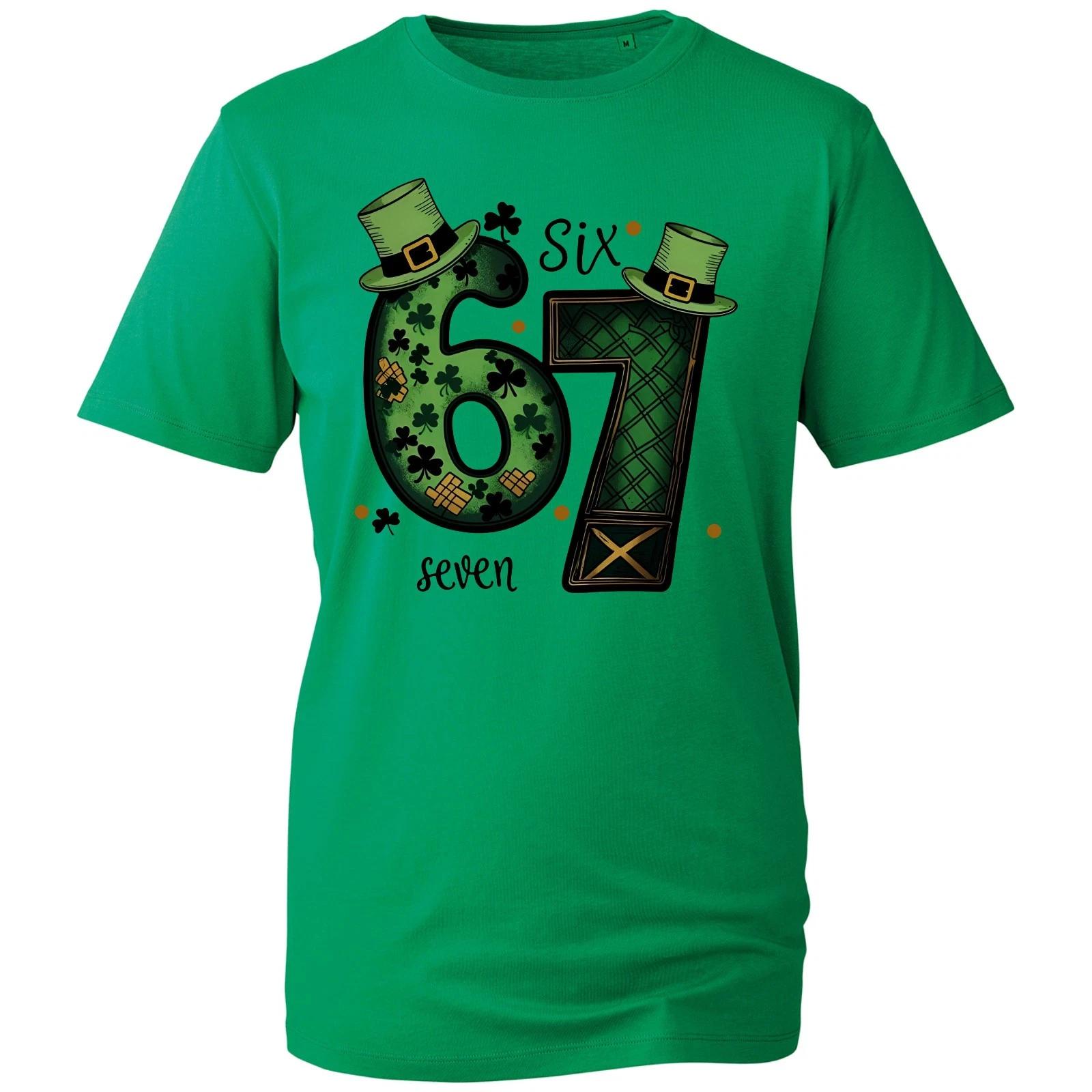 67 St Patrick s Day T Shirt, Funny Six Seven Meme Irish Festival Gift Unisex Tee 2XL