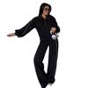 2025 cross-border European and American women's clothing Amazon zipper long-sleeved straight slim-fit casual pants commuter fashion suit