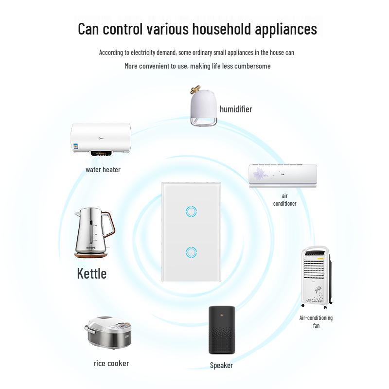 WiFi Smart Touch Switch with Alexa Voice Control & Mobile App, US Standard Panel