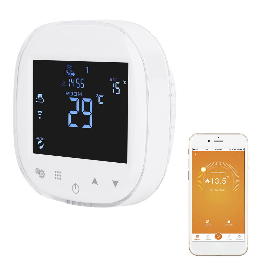Heating Temperature Controller WiFi APP Control Wall Mount Thermostat for Boiler White