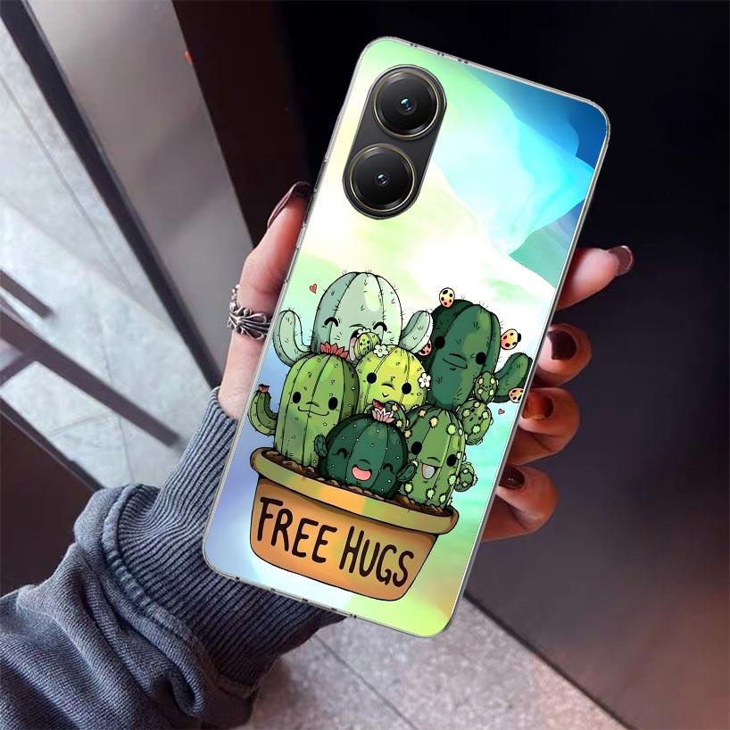 Cartoon Plant Cactus Phone Case For Xiaomi Poco X7 X6 X5 Pro F7 Ultra Redmi 15C 15 13 13C 12 12C 10 10A 10C 9 9A 9C 9T Shell Poc