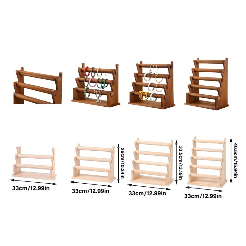 Wood Jewelry Holder for Exhibiting Accessories Bracelets and Bangle Display Rack Elegant Wrist Accessories Organizer