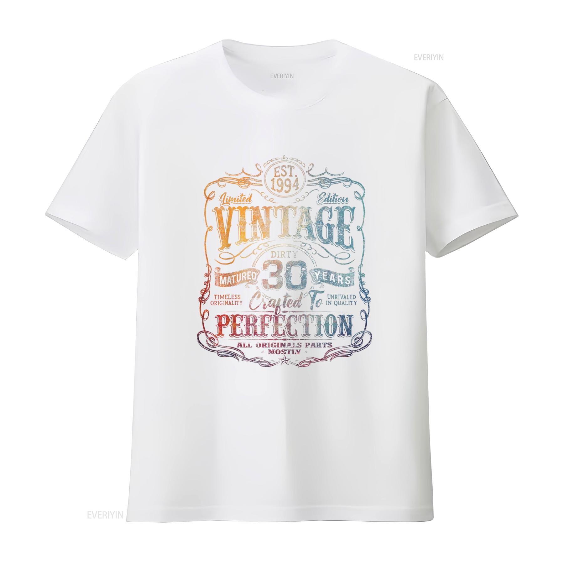Винтажная футболка 1994 года, ограниченный выпуск, 30 лет, 30-й день рождения, винтажная, стираная, мужская, уличная мода, стильная, универсальная, унисекс S