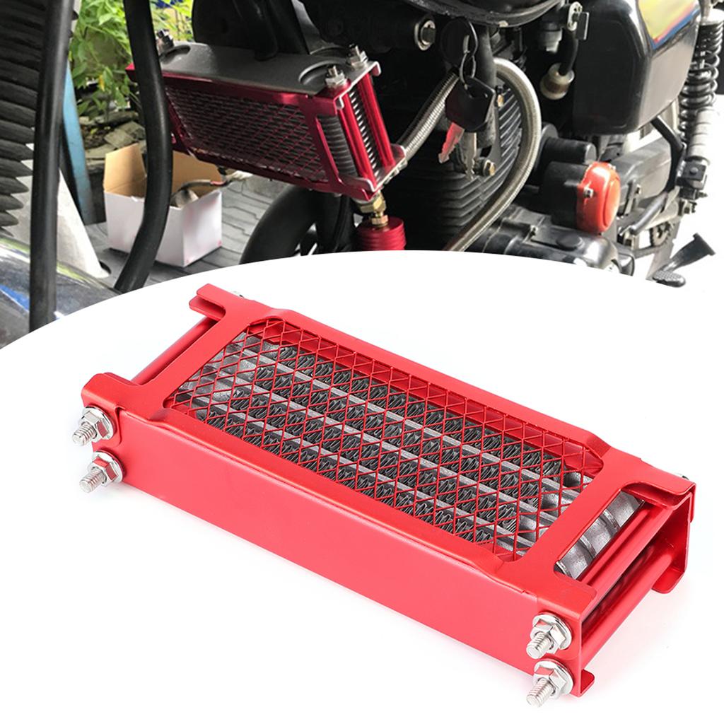 Motorcycle Oil Cooler Red Radiator Cooling System for 100250CC OffRoad Vehicle 85x200x45mm
