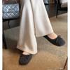 ~ Versatile Autumn and Winter Bow Woolen Plush Warm Shallow Mouth Ballet Single Shoes Women