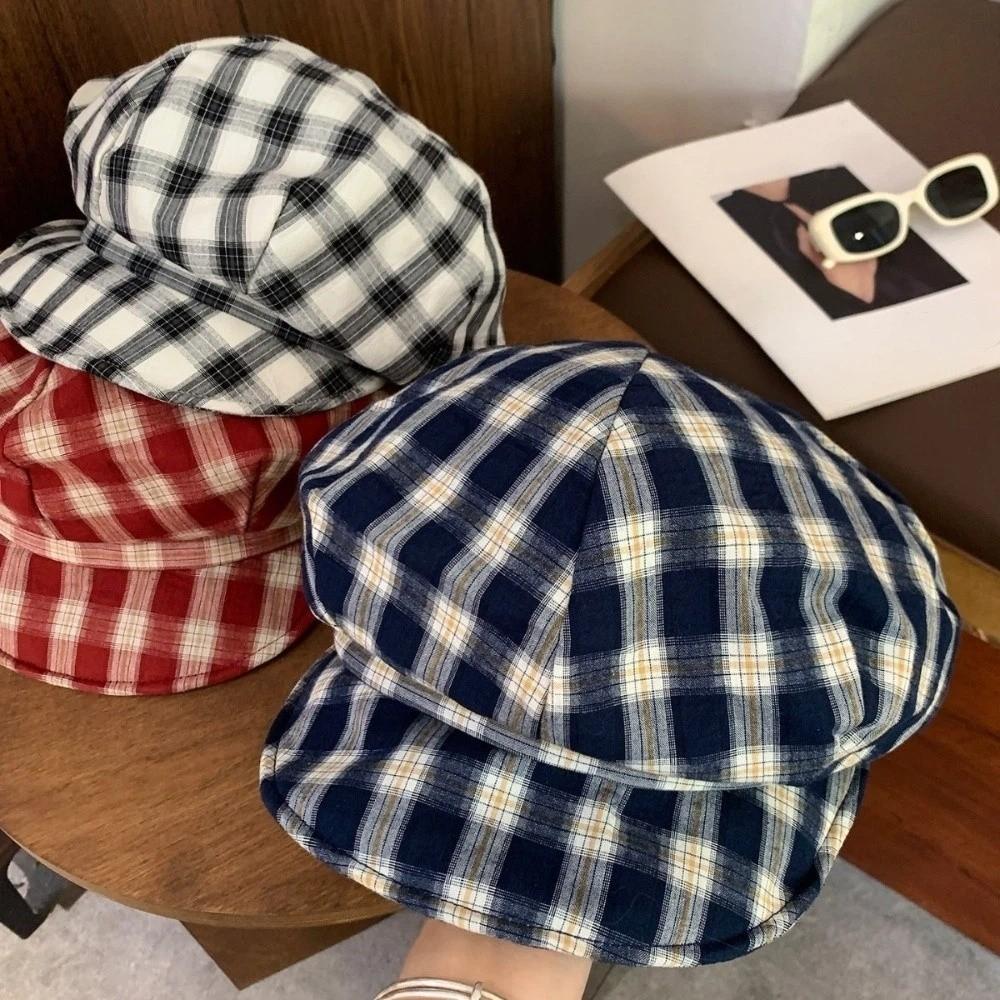 Pălărie Beretă Moale cu Pled Pălărie Octogonală Neregulat cu Bor Îngust Pălărie Pictor Artist Stil Retro Casual Pălărie Newsboy cu Vizieră Parasolar