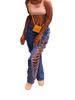 Distressed Sexy Hot Girl Street Trendsetter Slim Ripped Washed Denim Pants for Women