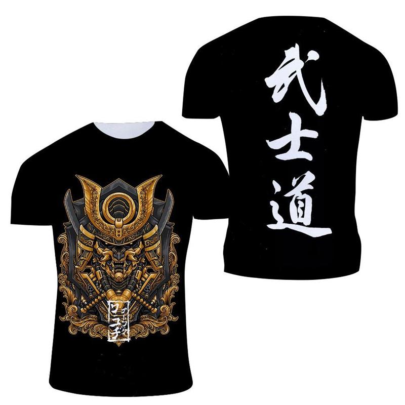 

Japanese Bushido Tshirt Unisexs Clothing Cool Round Neck Tops 3D Printed Samurai Pattern Personality Street 2024 Fashion T Shirts S