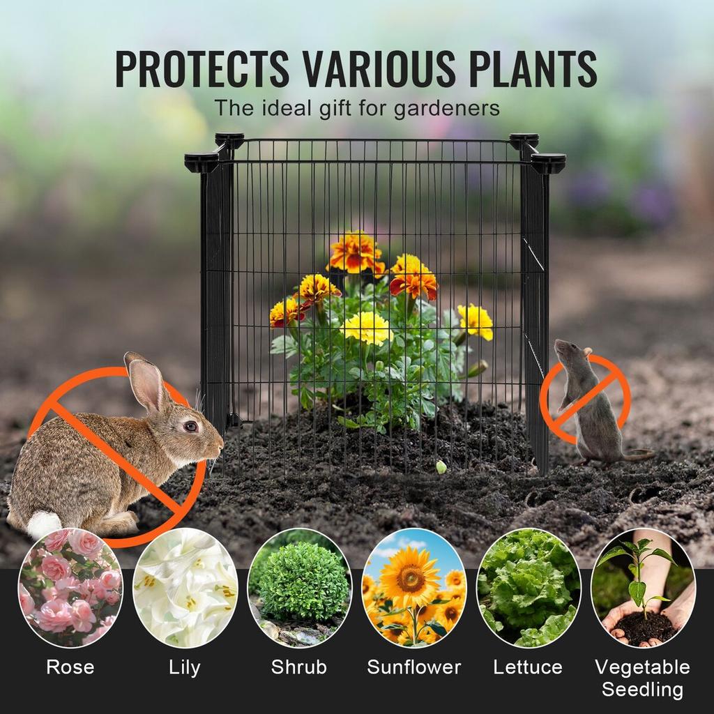 5 Pack Plant Protector from Animals 15.35'' X 15.35'' Metal Plant Cage