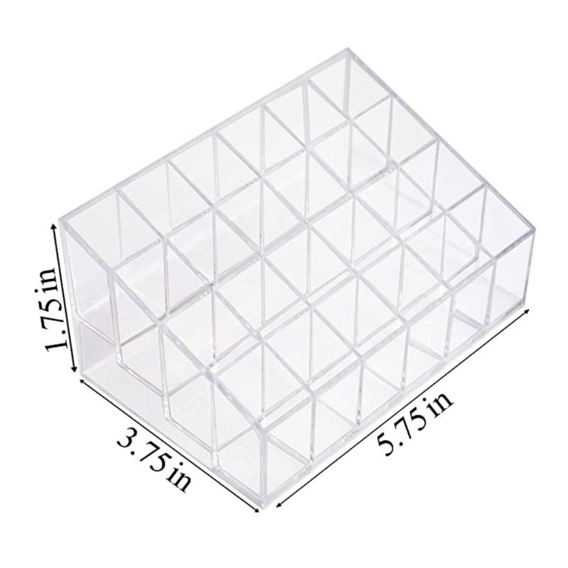 Lipstick Organizer,Small Clear Plastic Compact Lip Gloss Chapstick Perfume Sample Mascara Holder with 24 Slots