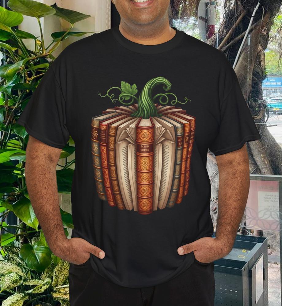 

Fall Book Pumpkin Halloween Shirt, Halloween Book Lover Shirt, Fall Tee 3XL