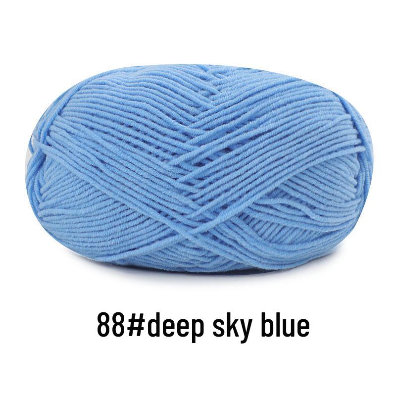 Su He 4-Strand Combed Cotton Yarn for Handmade Knitting: DIY Milk Cotton for Dolls, Cushions, and Blankets.