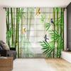 Semi 2pcs Transparent Decor Curtain Green Eucalyptus Leaves Green Plants Spring Polyester Fibers Rod Pocket Curtain For BedroomR Decor