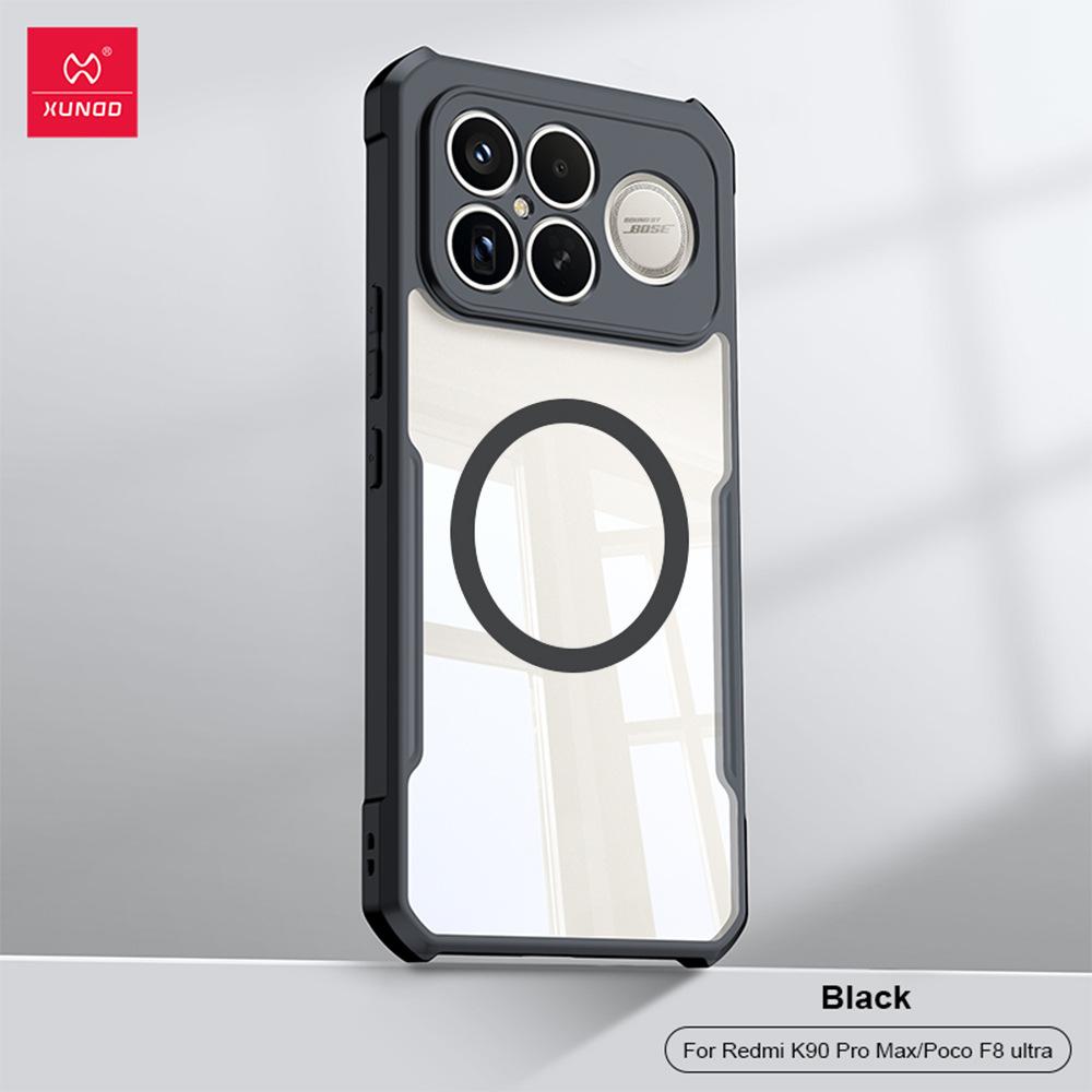 

Для Xiaomi Poco F8 Ultra Poco F8 Pro Чохол XUNDD Розкішна Задня Кришка з Магнітним Кільцем Повітряна Подушка Протиударний Бампер Захисні Чохли For Xiaomi Poco F8 Ultra чорний