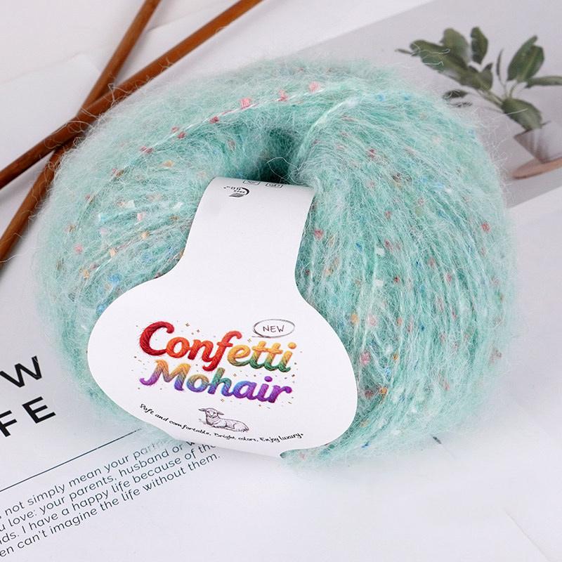 1Roll Yarn Weaving Colored-dot DIY Mohair Yarn Multi-purpose Scarf Yarn Cloth Yarn Bold Line