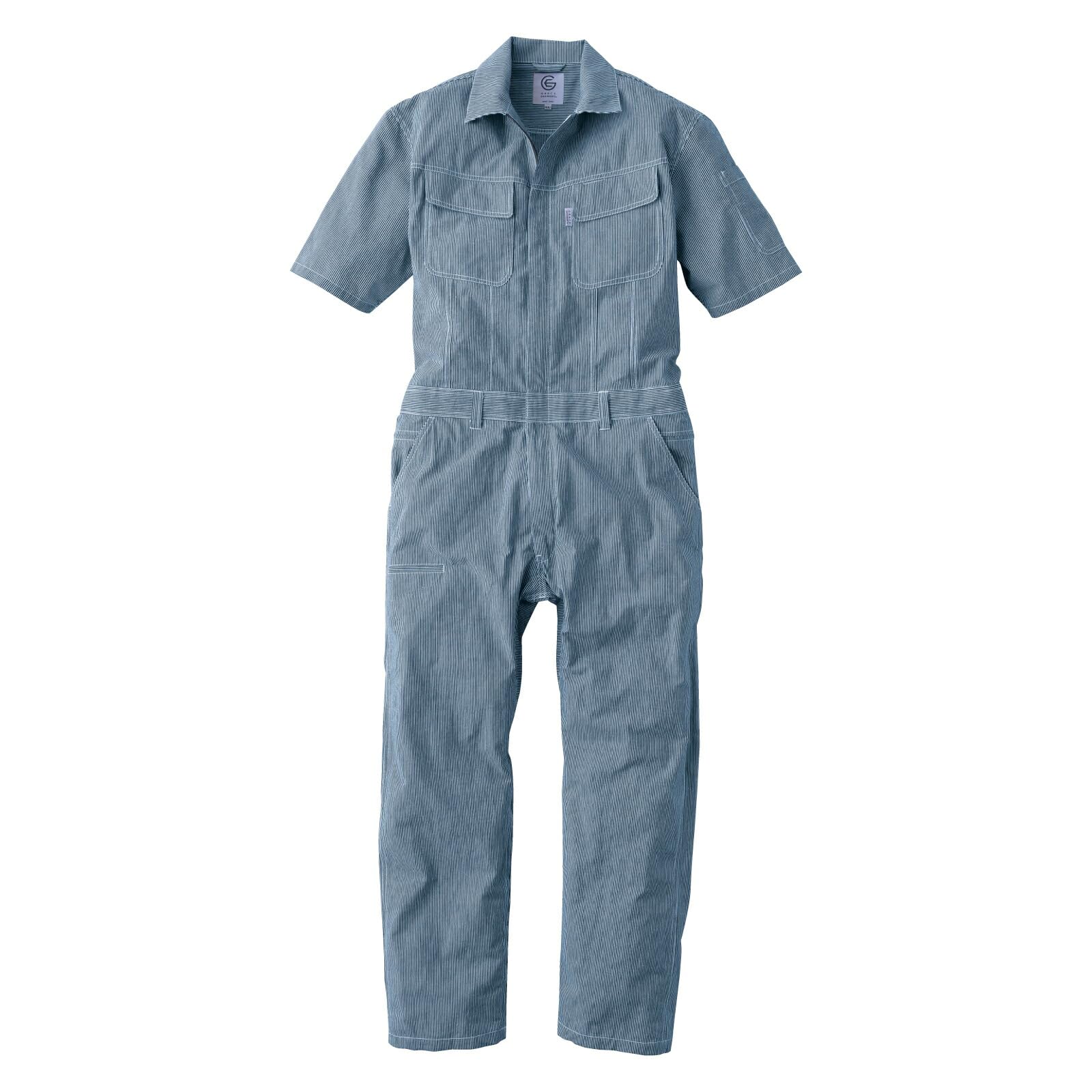 

GRACE ENGINEERS Cotton Linen Short-Sleeve Coveralls GE-885, Sweat-Wicking, Moisture-Wicking, Workwear, Summer, Men s & Women s, with ProUni Sticker, N