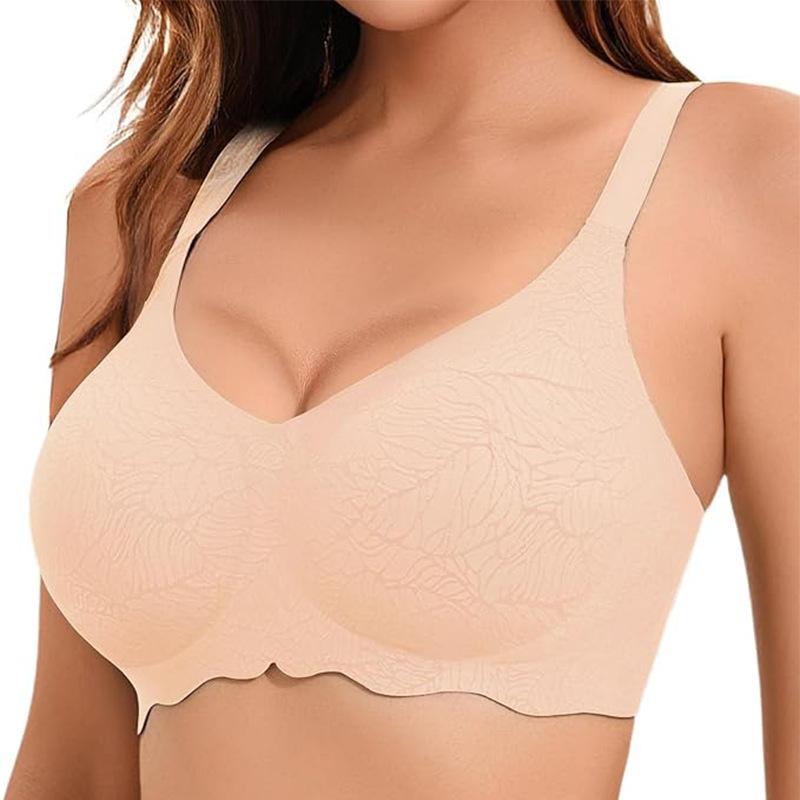 Wind new hot-selling large-size bra with no traces and large breasts, and women's underwear without steel rings.