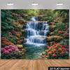 2D Tropischer Wasserfall Garten Kulisse Fotografie Hintergrund