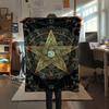 1Pc Satan's Pentagram Print Flannel Blanket, High quality Comfortable for All Seasons, Home Decor, Warmth and Comfort, Perfect for Christmas Gifts138