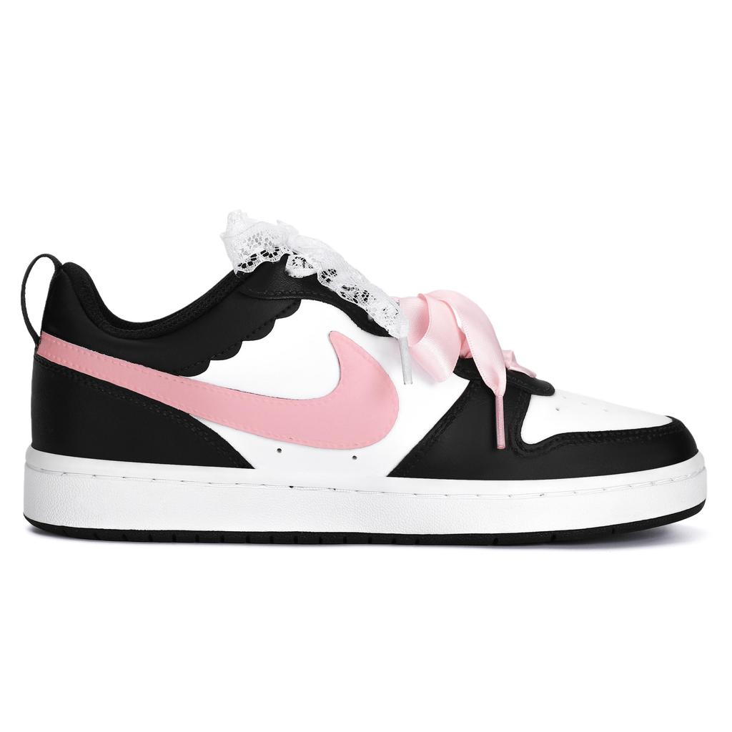 Nike Court Borough Low Top Skateboard Shoes Women's Black Pink BQ5448-115(Team943-)