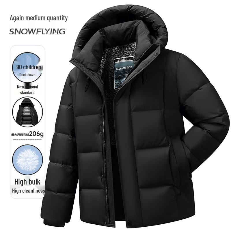 XueZhongFei Men s 90% Duck Down Warm Hooded Puffer Jacket 175/L